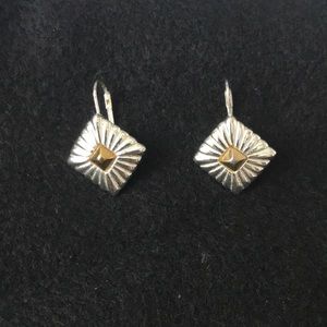 fake gold silver dangle earrings